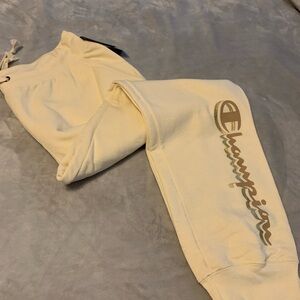 Champion Womans Cream Joggers w/ gold